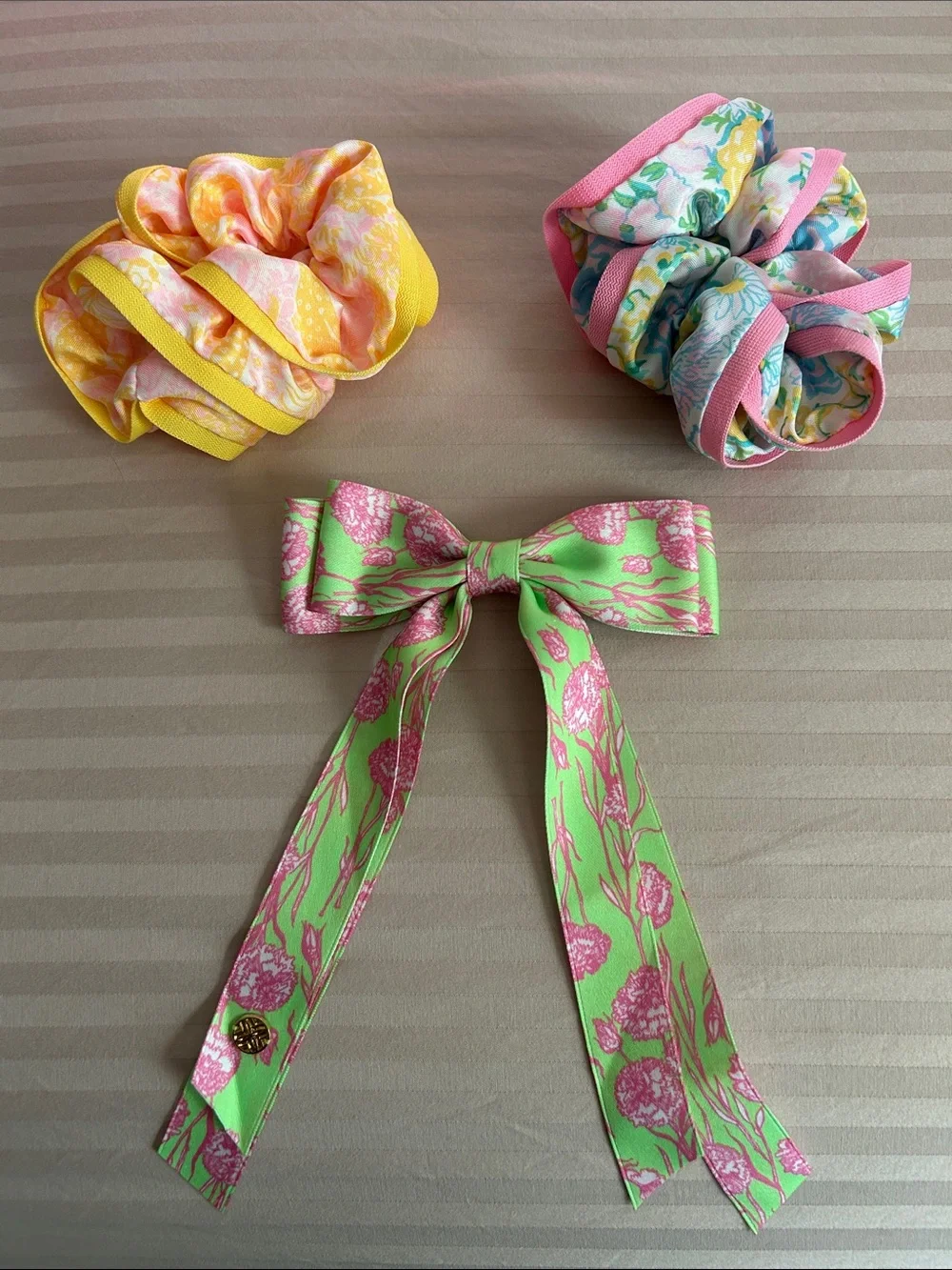 Lilly Pulitzer Pink & Green Floral Bow Hair Accessory